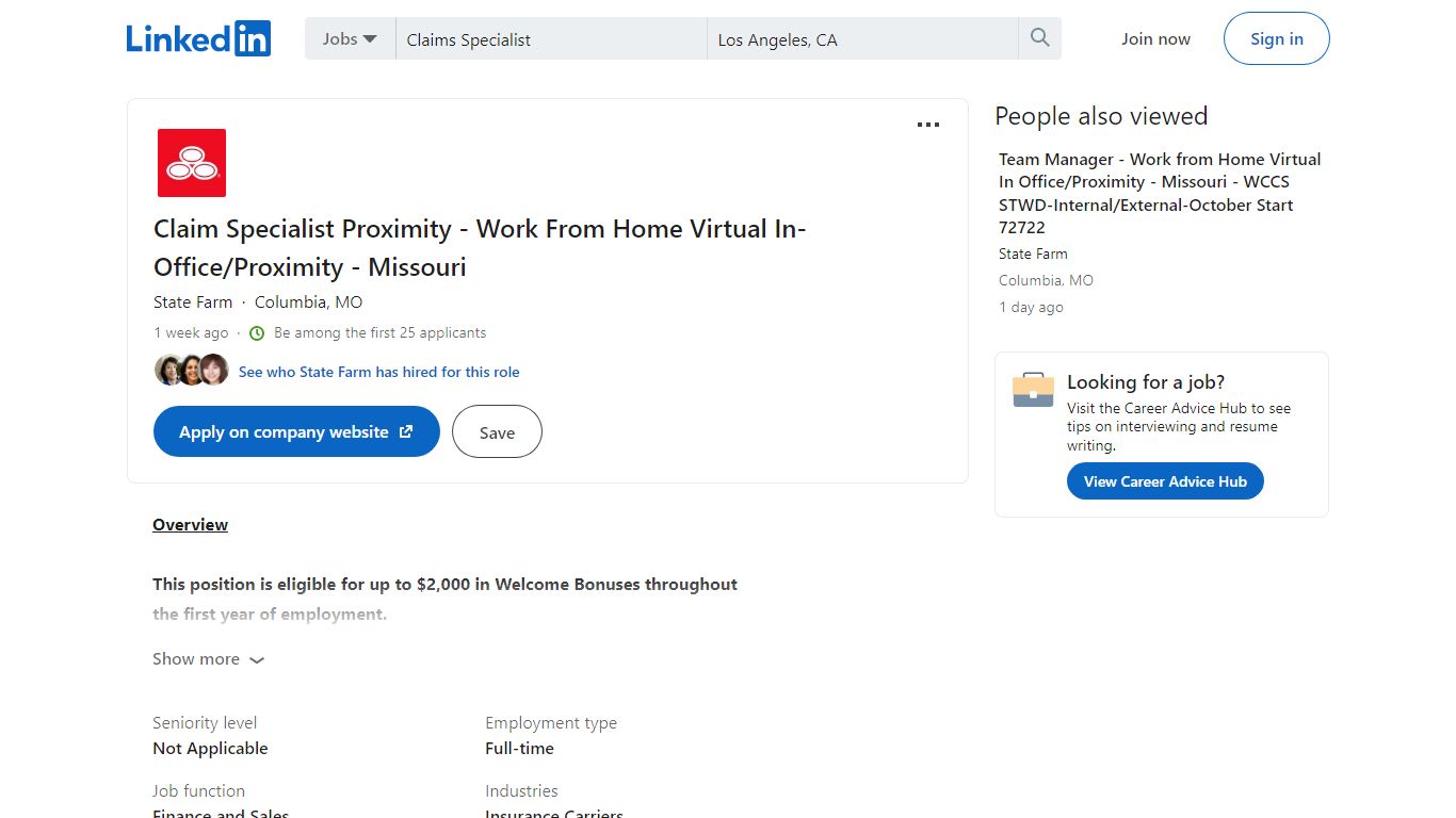 State Farm hiring Claim Specialist Proximity - Work From Home Virtual ...